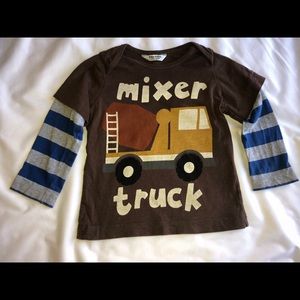 mini Boden 6-12 month mixer truck baby boy shirt